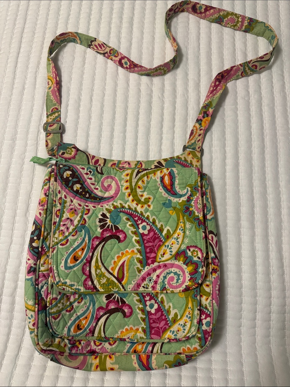 Vera Bradley Mint Multi Paisley Quilted Crossbody